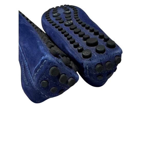 Mercanti Fiorentini Mens 7 B Blue Suede Leather Driving Loafers Slip On Italian - Picture 12 of 13